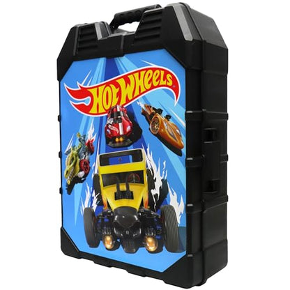 Hot Wheels 30-Car Storage Case – Organizer with Handle for 1:64 Die-Cast Cars, Portable Travel Carrying Case for Kids, Boys, and Collectors – Durable Toy Vehicle Holder