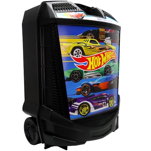 Hot Wheels 30-Car Storage Case – Organizer with Handle for 1:64 Die-Cast Cars, Portable Travel Carrying Case for Kids, Boys, and Collectors – Durable Toy Vehicle Holder