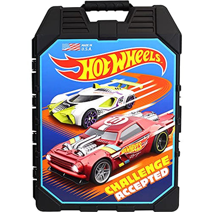 Hot Wheels 30-Car Storage Case – Organizer with Handle for 1:64 Die-Cast Cars, Portable Travel Carrying Case for Kids, Boys, and Collectors – Durable Toy Vehicle Holder