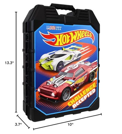 Hot Wheels 30-Car Storage Case – Organizer with Handle for 1:64 Die-Cast Cars, Portable Travel Carrying Case for Kids, Boys, and Collectors – Durable Toy Vehicle Holder
