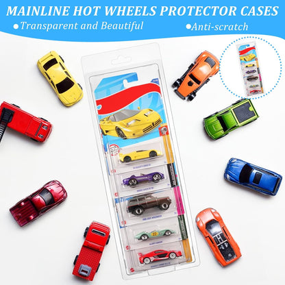6 Pack of 5 Set Car Protector Case for Hot Wheels Mainline,Protector Packs Compatible with Hot Wheels Model,5 Car Clamshell Display Clamshell Cases Plastic Display Protective Case for Hot Wheel
