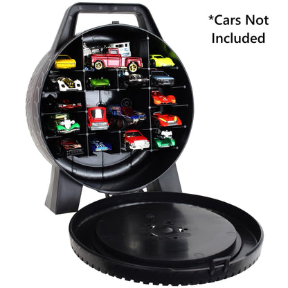 Hot Wheels 30-Car Storage Case – Organizer with Handle for 1:64 Die-Cast Cars, Portable Travel Carrying Case for Kids, Boys, and Collectors – Durable Toy Vehicle Holder
