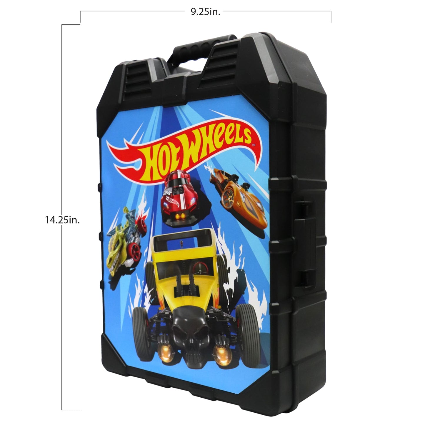 Hot Wheels 30-Car Storage Case – Organizer with Handle for 1:64 Die-Cast Cars, Portable Travel Carrying Case for Kids, Boys, and Collectors – Durable Toy Vehicle Holder