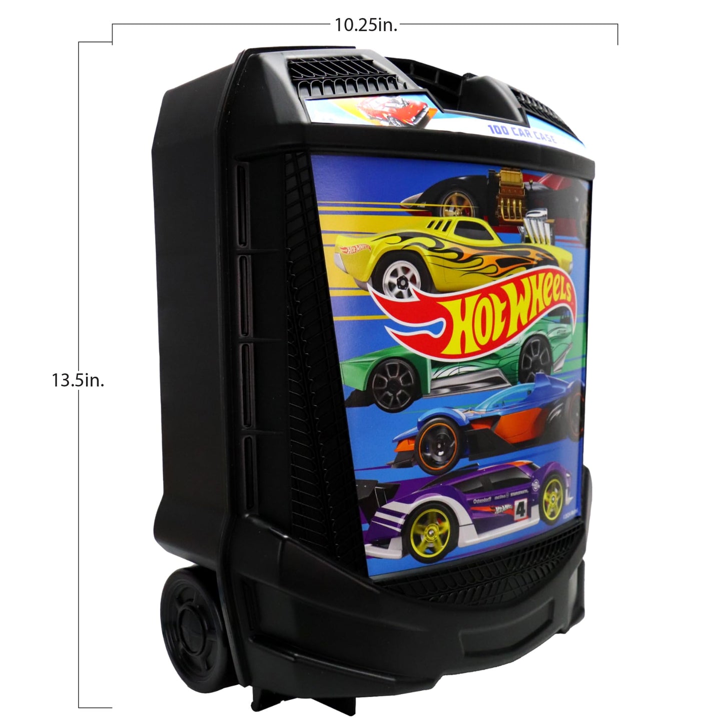 Hot Wheels 30-Car Storage Case – Organizer with Handle for 1:64 Die-Cast Cars, Portable Travel Carrying Case for Kids, Boys, and Collectors – Durable Toy Vehicle Holder
