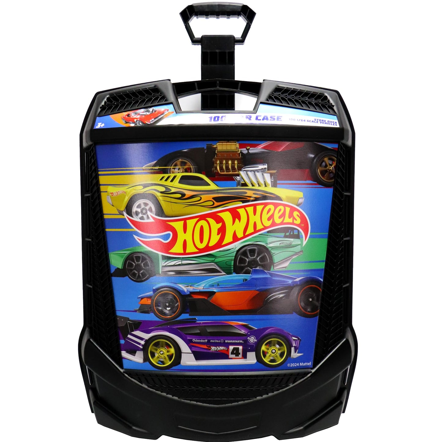 Hot Wheels 30-Car Storage Case – Organizer with Handle for 1:64 Die-Cast Cars, Portable Travel Carrying Case for Kids, Boys, and Collectors – Durable Toy Vehicle Holder