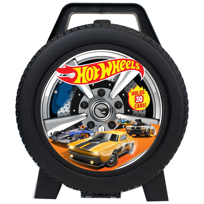Hot Wheels 30-Car Storage Case – Organizer with Handle for 1:64 Die-Cast Cars, Portable Travel Carrying Case for Kids, Boys, and Collectors – Durable Toy Vehicle Holder