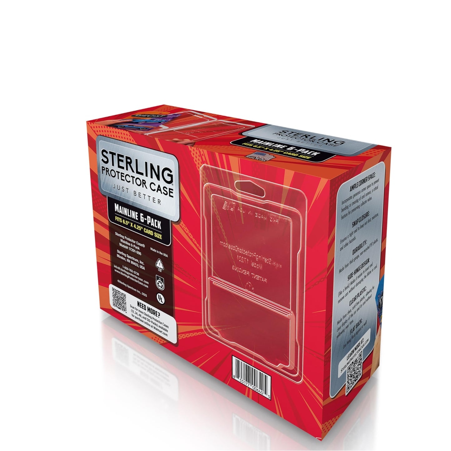Sterling Protector Case Model 17201 Mainline for Hot Wheels & Matchbox Diecast, Fits Card Size 6.5 x 4.25 inches
