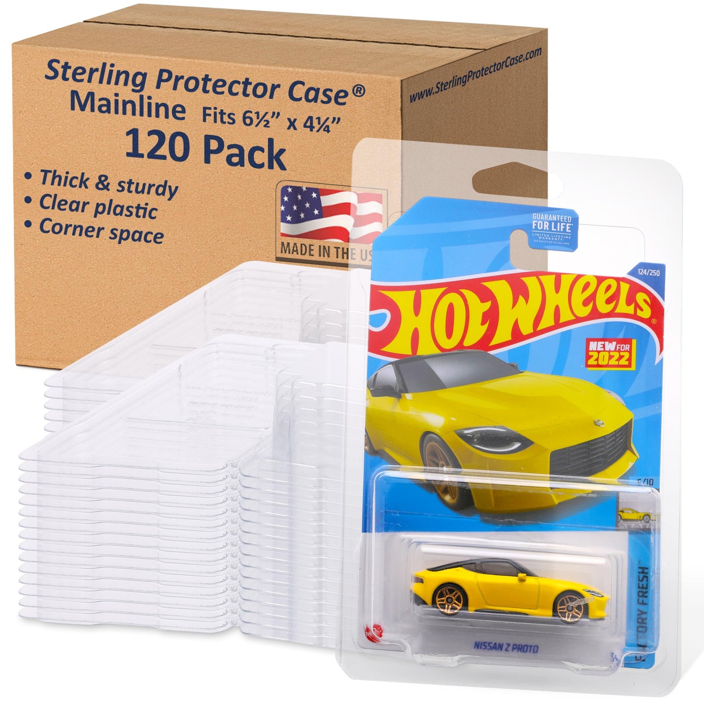 Sterling Protector Case Model 17201 Mainline for Hot Wheels & Matchbox Diecast, Fits Card Size 6.5 x 4.25 inches