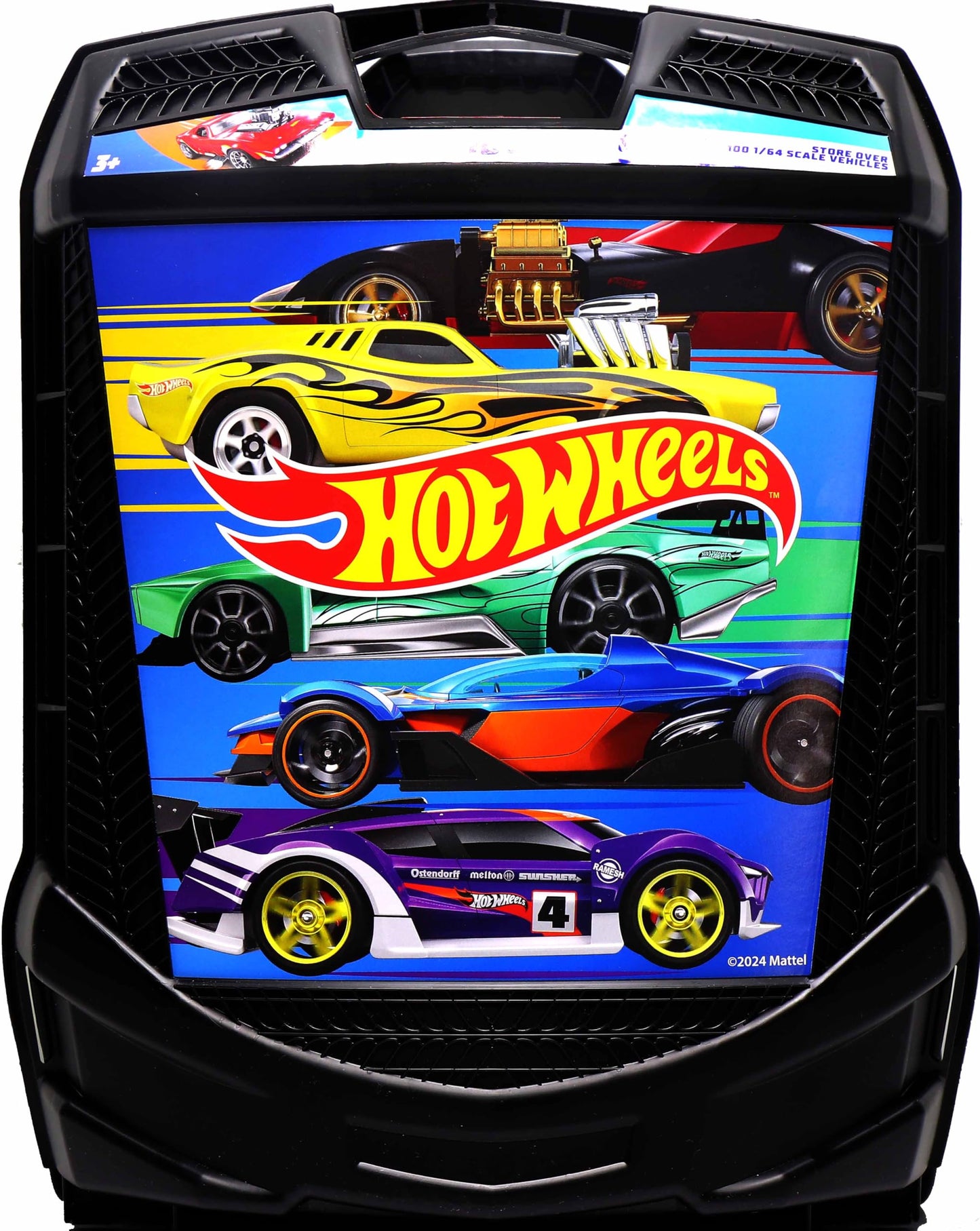 Hot Wheels 30-Car Storage Case – Organizer with Handle for 1:64 Die-Cast Cars, Portable Travel Carrying Case for Kids, Boys, and Collectors – Durable Toy Vehicle Holder