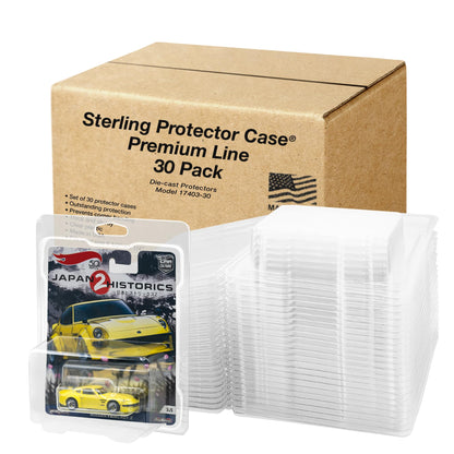 Sterling Protector Case Model 17403 Premium Line 30 Pack for Hot Wheels Premium Diecast, Fits Card Size 6.5 x 5.25 inches Durable Acid-Free Clear Storage Clamshell