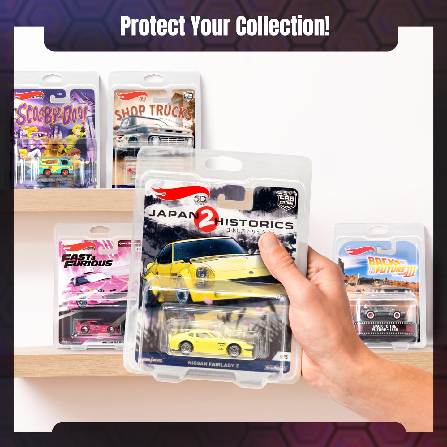 Sterling Protector Case Model 17403 Premium Line 30 Pack for Hot Wheels Premium Diecast, Fits Card Size 6.5 x 5.25 inches Durable Acid-Free Clear Storage Clamshell