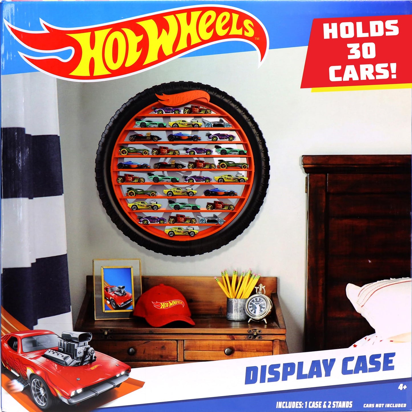 Hot Wheels 30-Car Storage Case – Organizer with Handle for 1:64 Die-Cast Cars, Portable Travel Carrying Case for Kids, Boys, and Collectors – Durable Toy Vehicle Holder