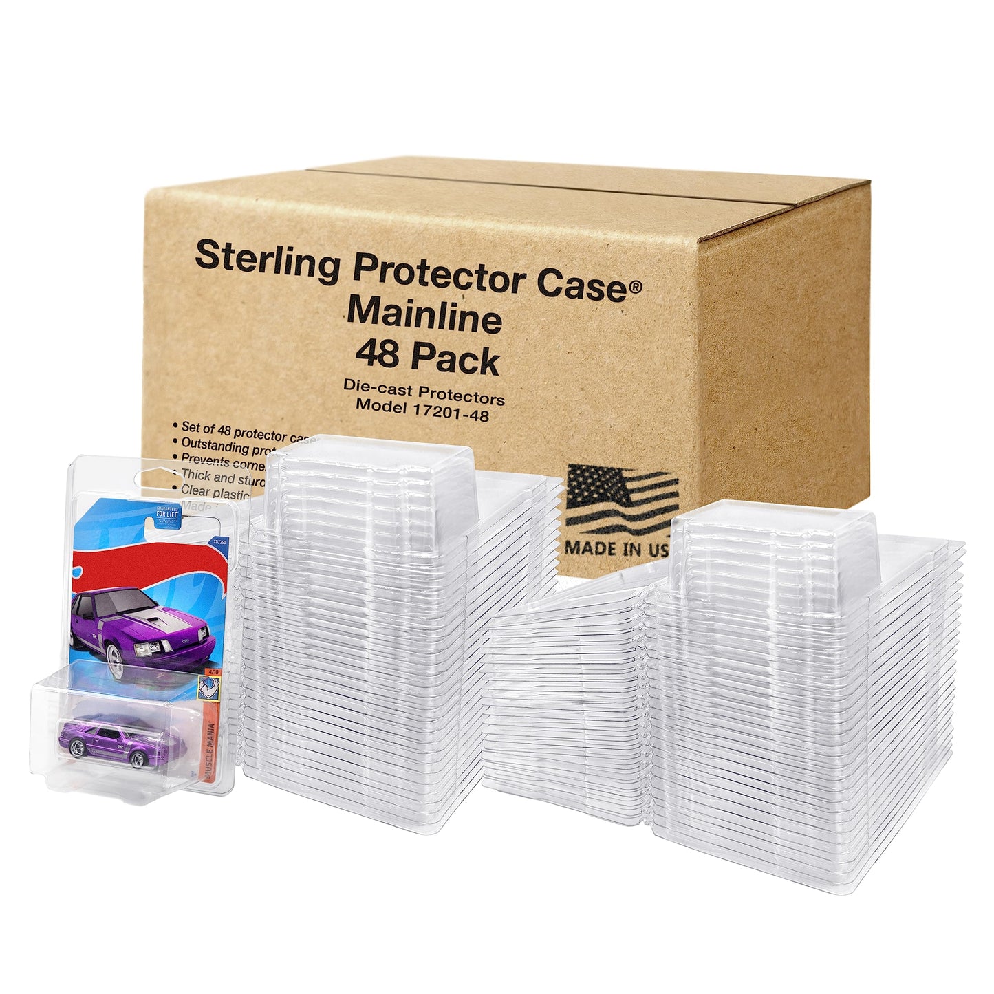 Sterling Protector Case Model 17201 Mainline for Hot Wheels & Matchbox Diecast, Fits Card Size 6.5 x 4.25 inches